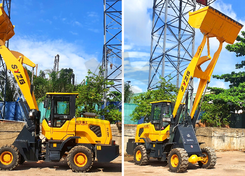 Máy Xúc Lật SYZG T936G: Gầu 1.2 Khối, Chiều Cao Xả Tải 4.5M Cực Khủng, Kẹp Gỗ